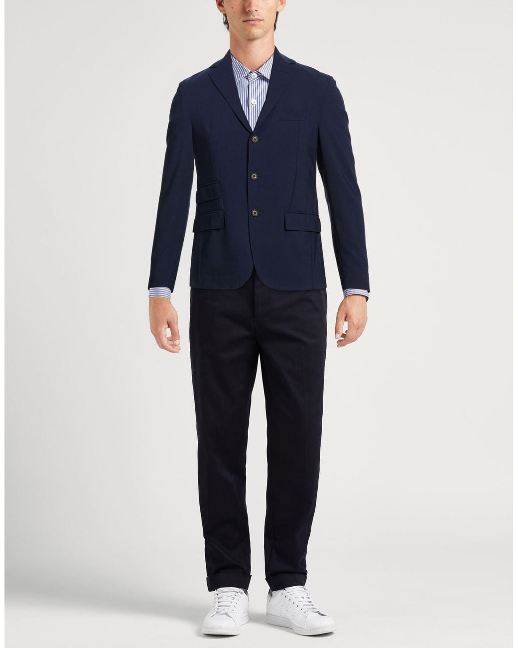 Eleventy Blue Blazer Wool, Elastane for men