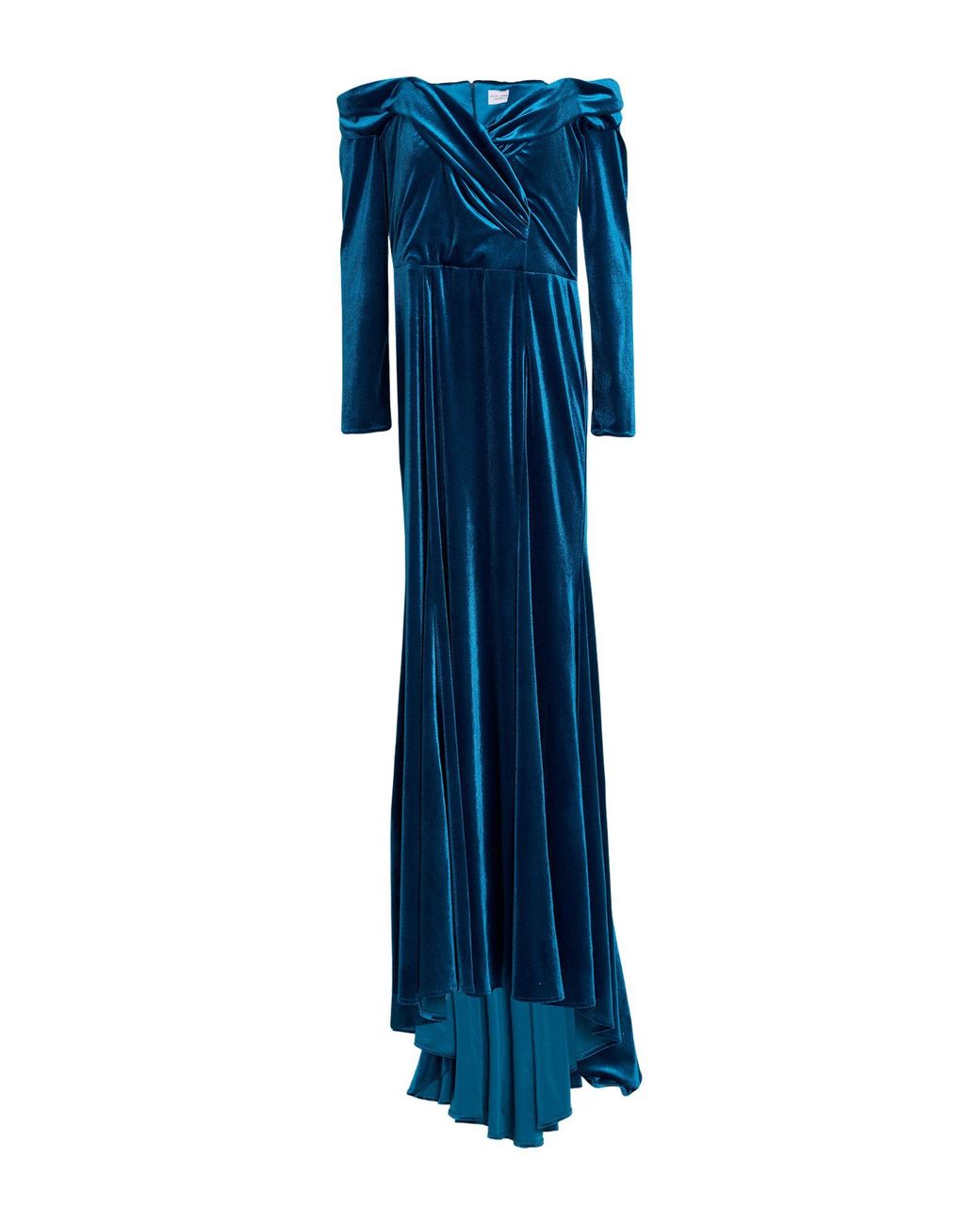 ATELIER LEGORA Blue Emerald Maxi Dress Polyester, Viscose