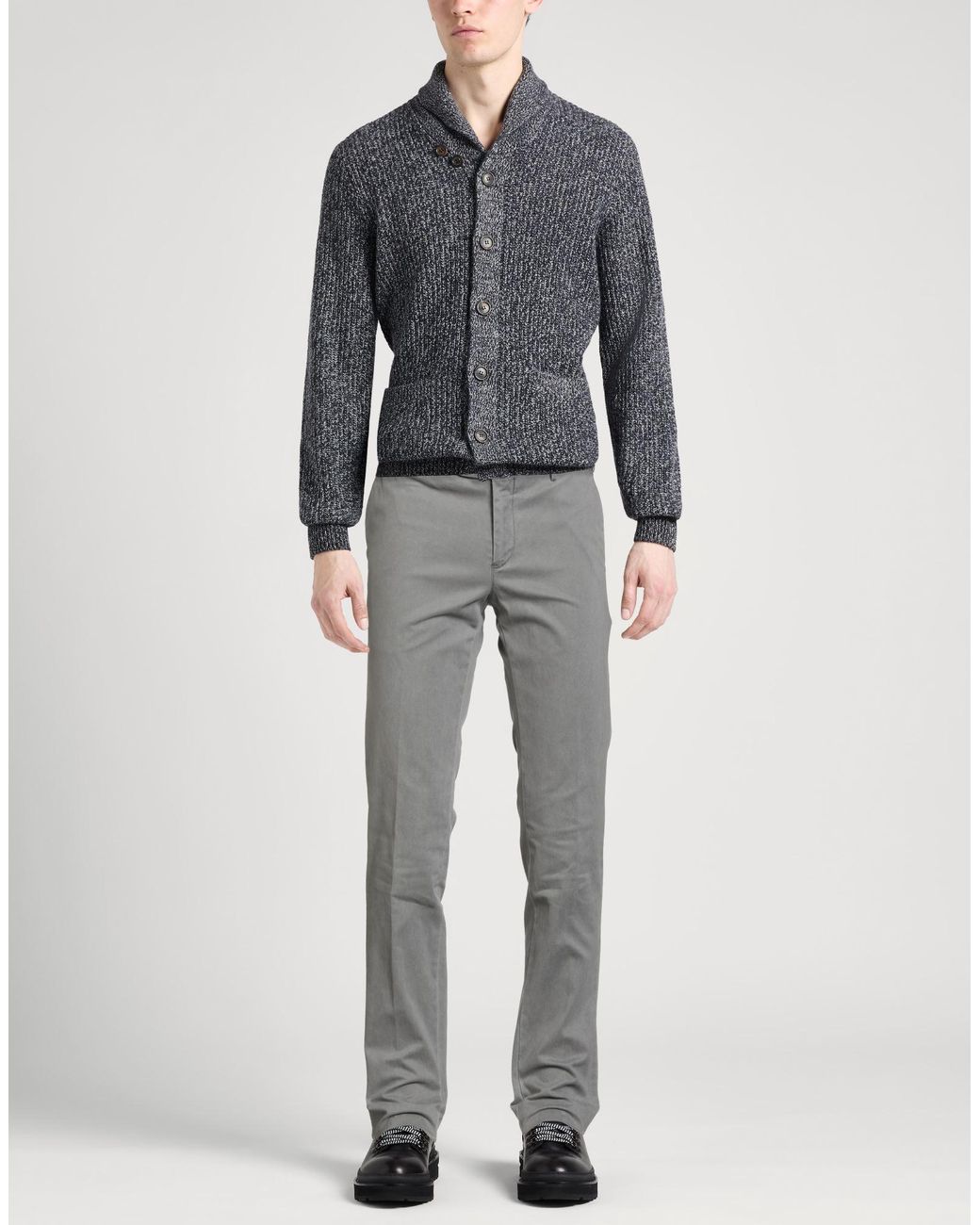 PT Torino Gray Pants Cotton, Elastane for men