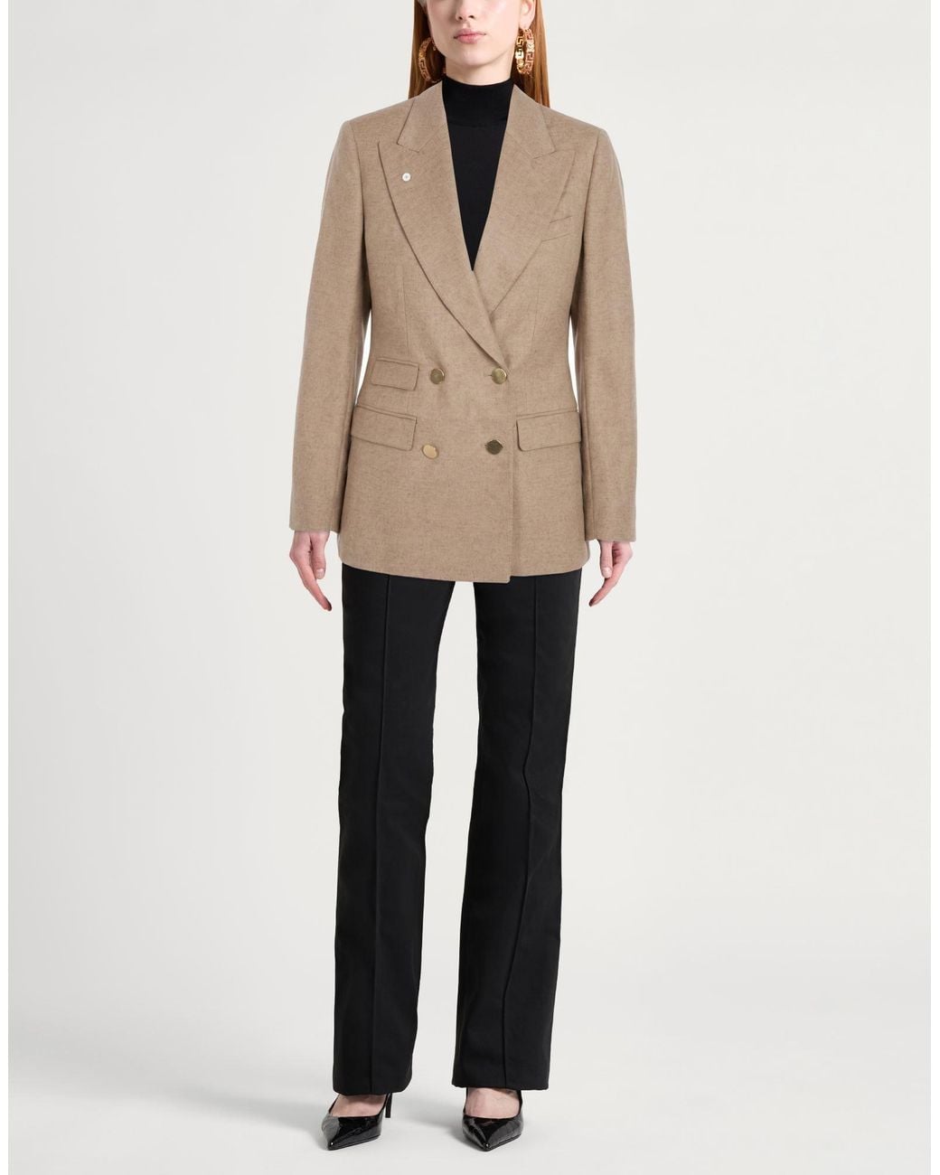 L.b.m. 1911 Natural Sand Blazer Cashmere, Silk