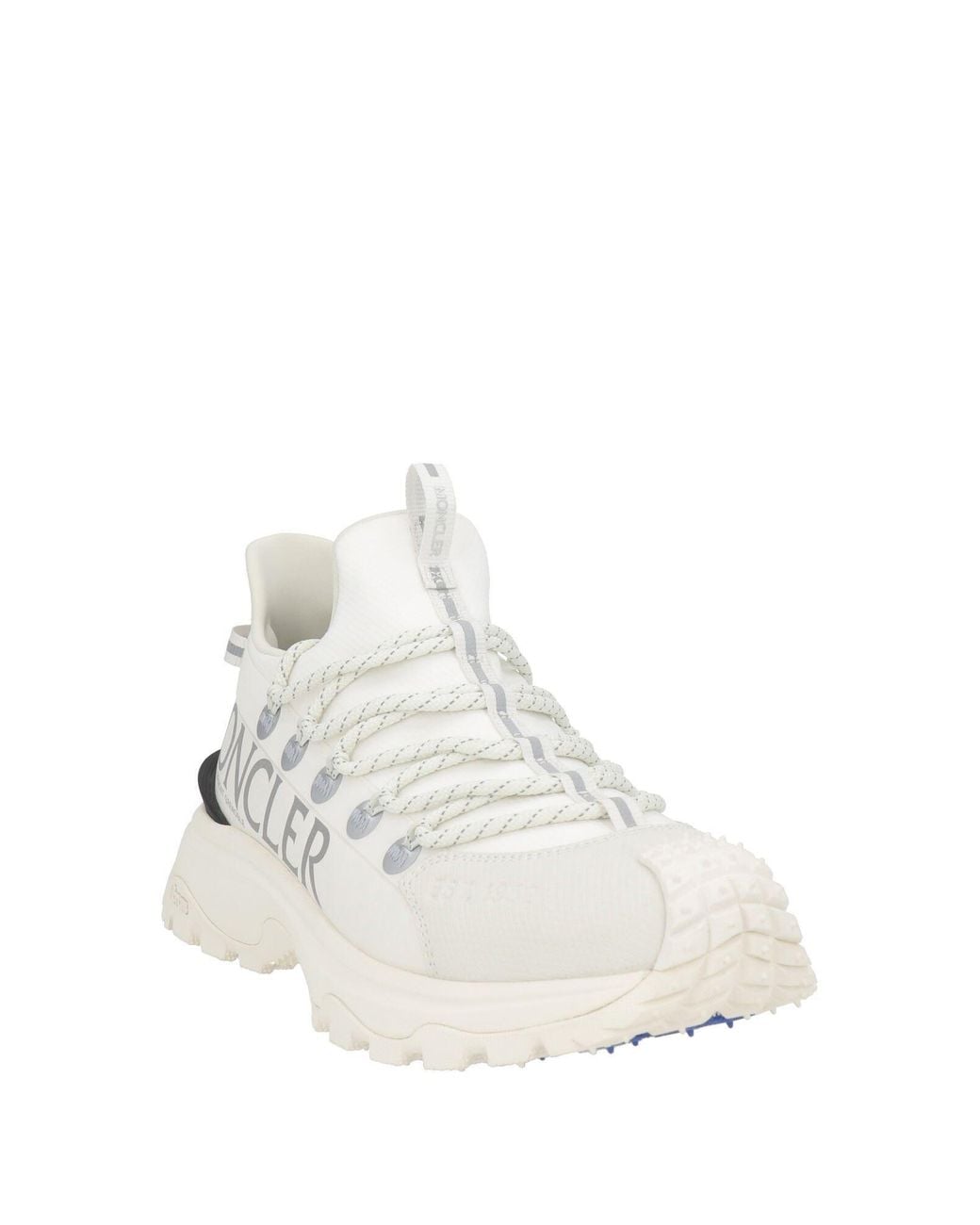 Moncler White Light Sneakers Textile Fibers, Synthetic Fibers
