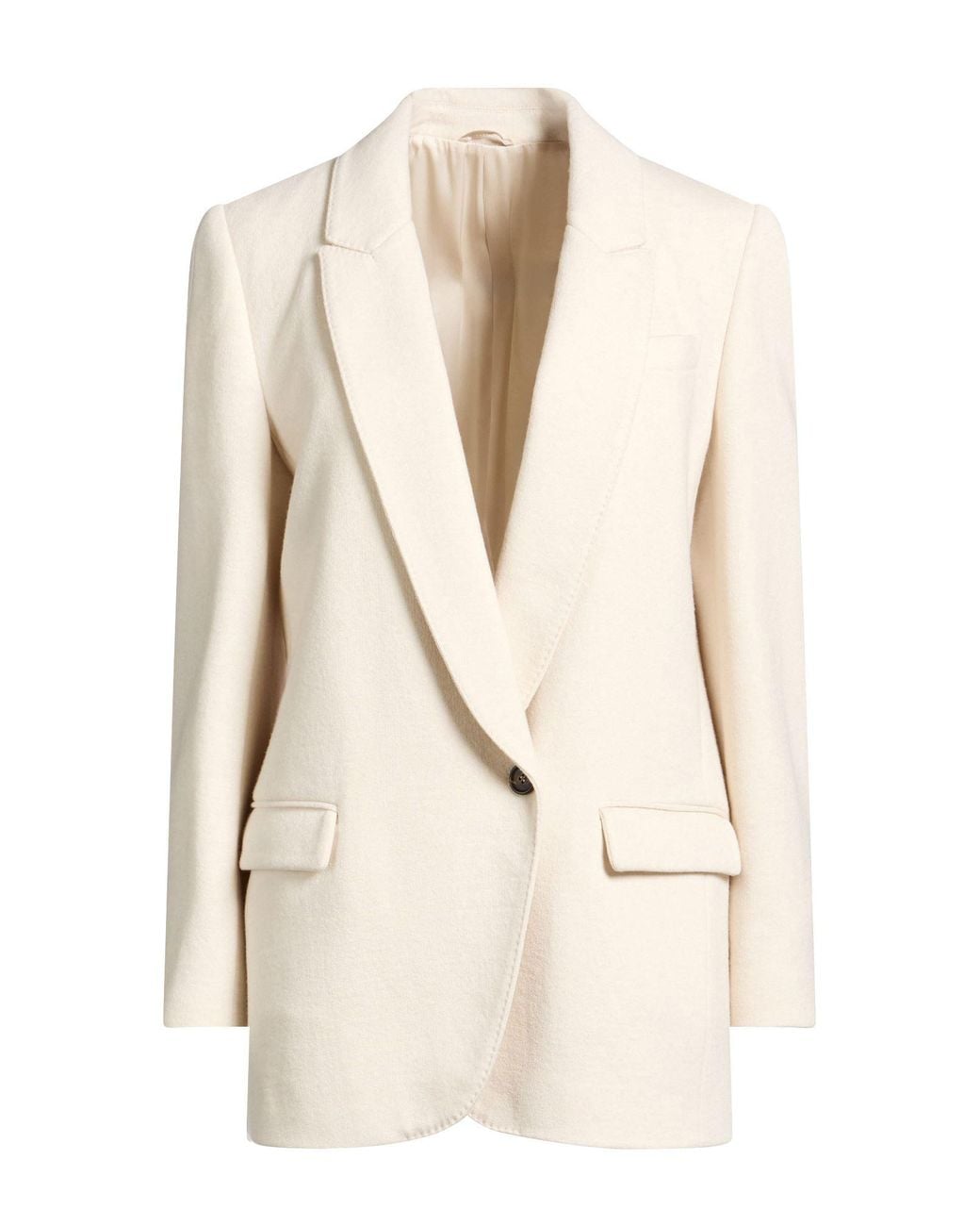 Brunello Cucinelli Natural Blazer Cashmere, Cotton, Brass
