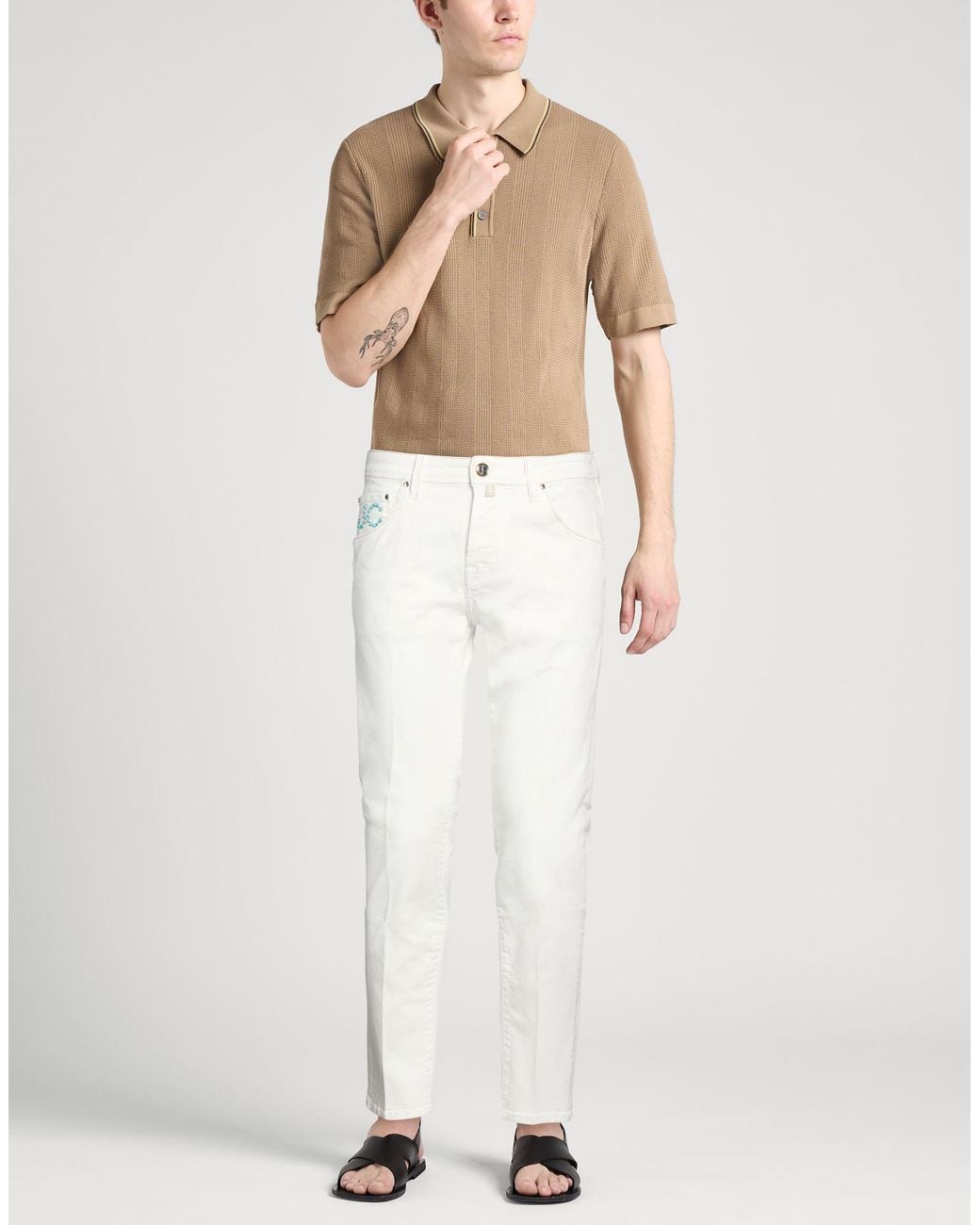 Jacob Cohen White Jeans for men