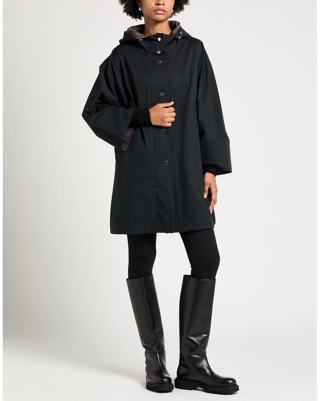 Moorer Black Overcoat & Trench Coat