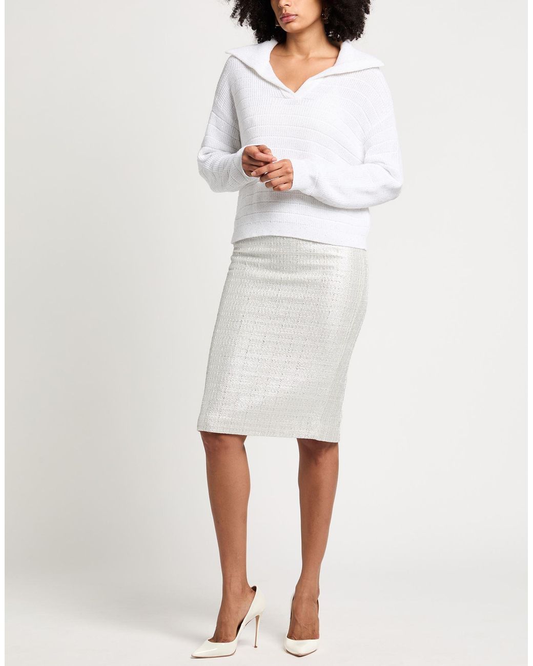 Brunello Cucinelli White Sweater Cotton, Polyester