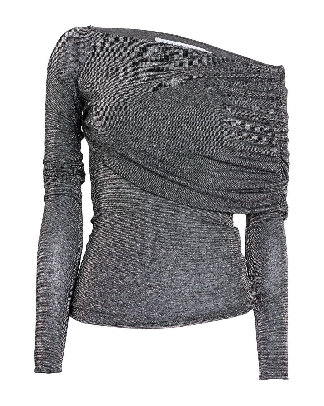 SIMONA CORSELLINI Gray Sweater Viscose, Polyamide, Metallic Fiber, Elastane