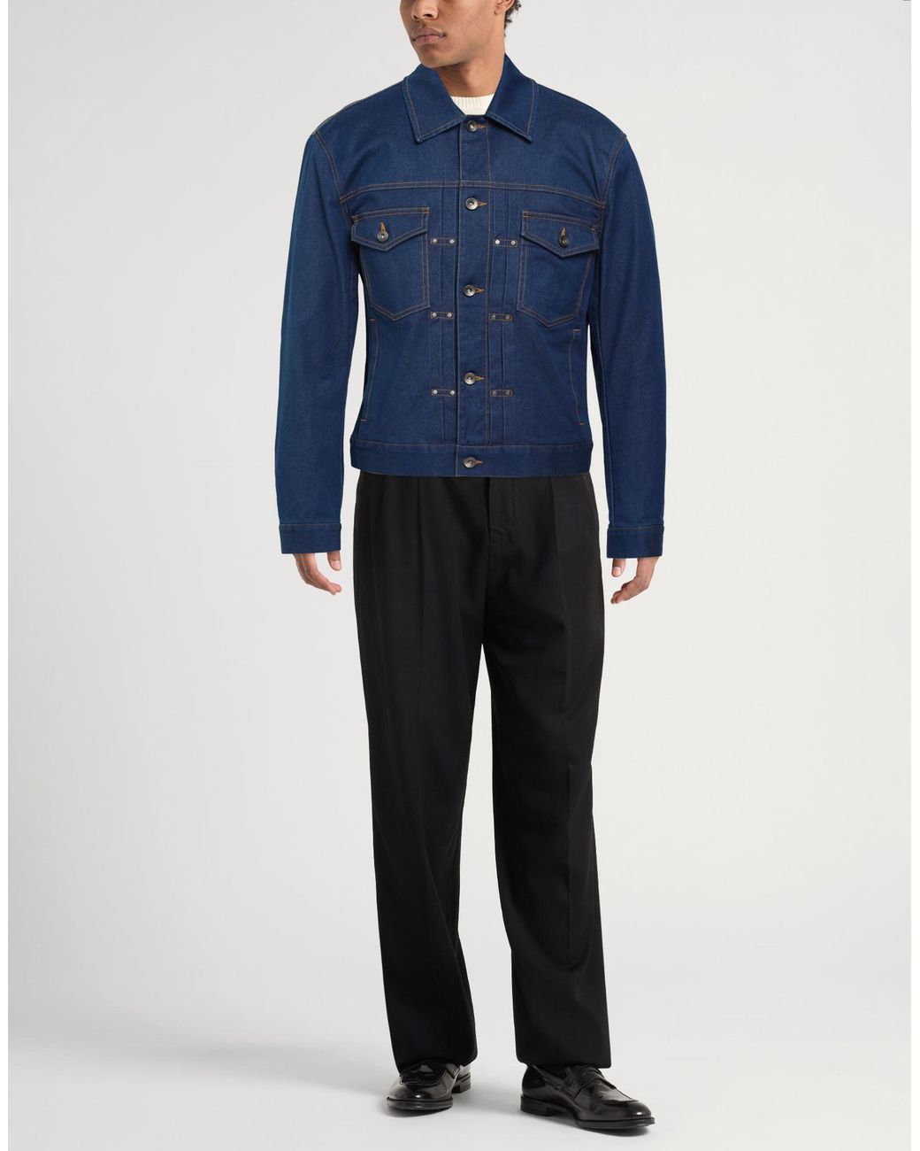 John Varvatos Blue Denim Outerwear for men