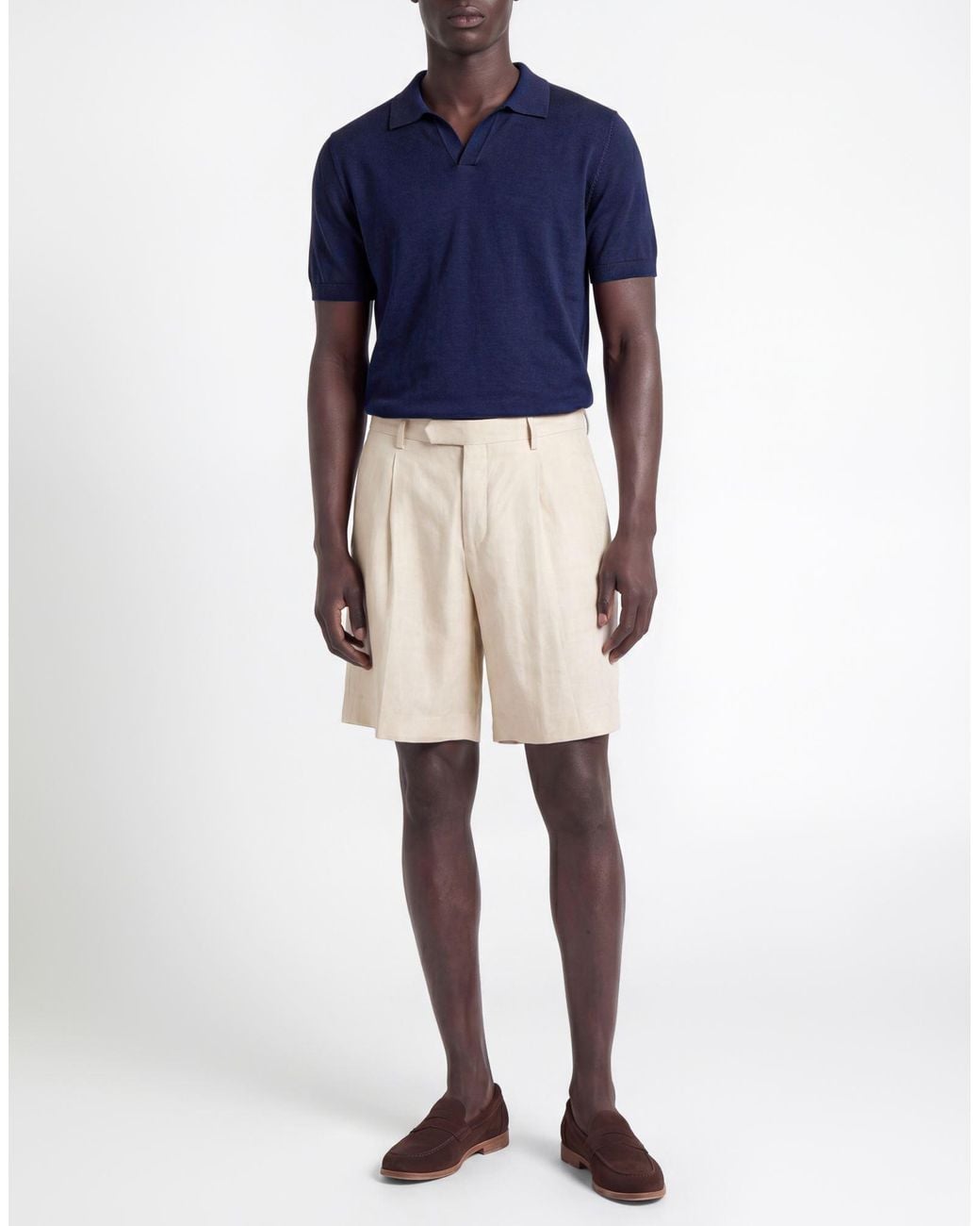 Lardini Natural Shorts & Bermuda Shorts Linen, Viscose, Elastane for men