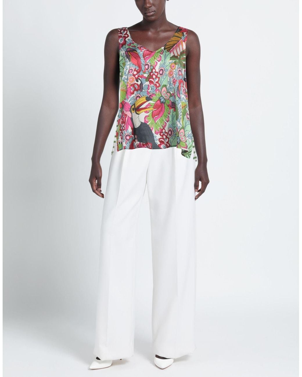 Shirtaporter Red Top Silk, Elastane, Cotton