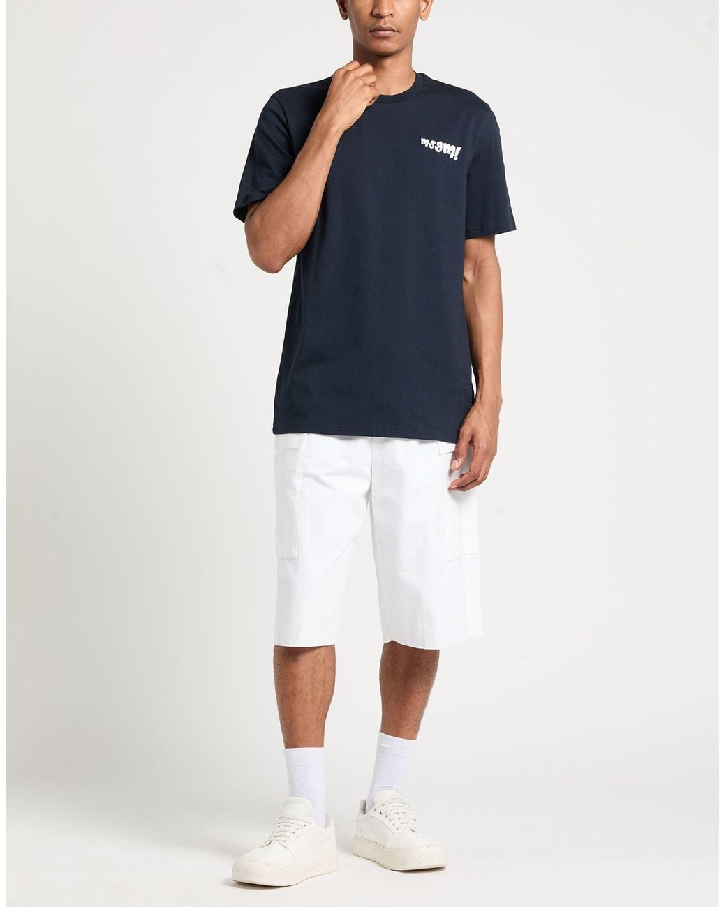 MSGM Blue T-Shirt Cotton for men