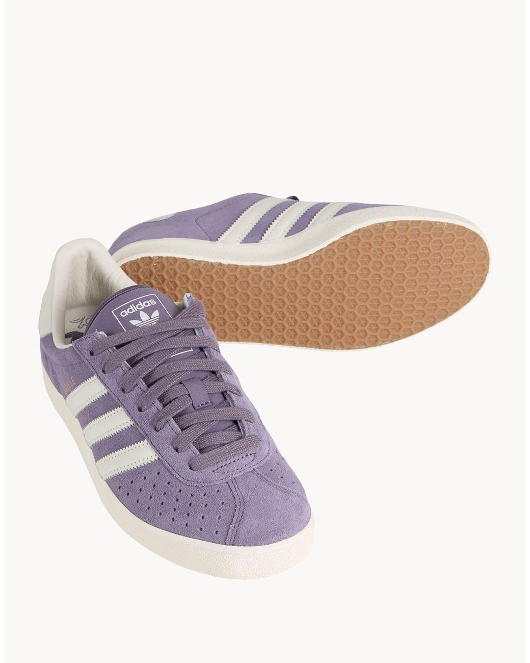 adidas gazelle silver green womens Gazelle Indoor J Sneakers in Viola suede