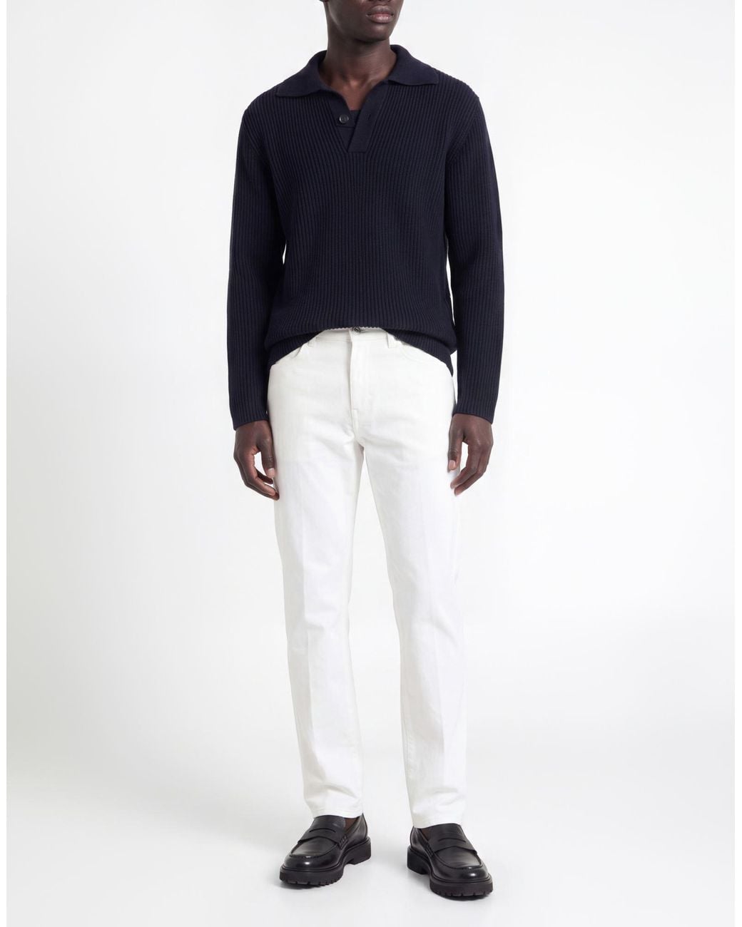 Alpha Studio Blue Midnight Sweater Merino Wool for men