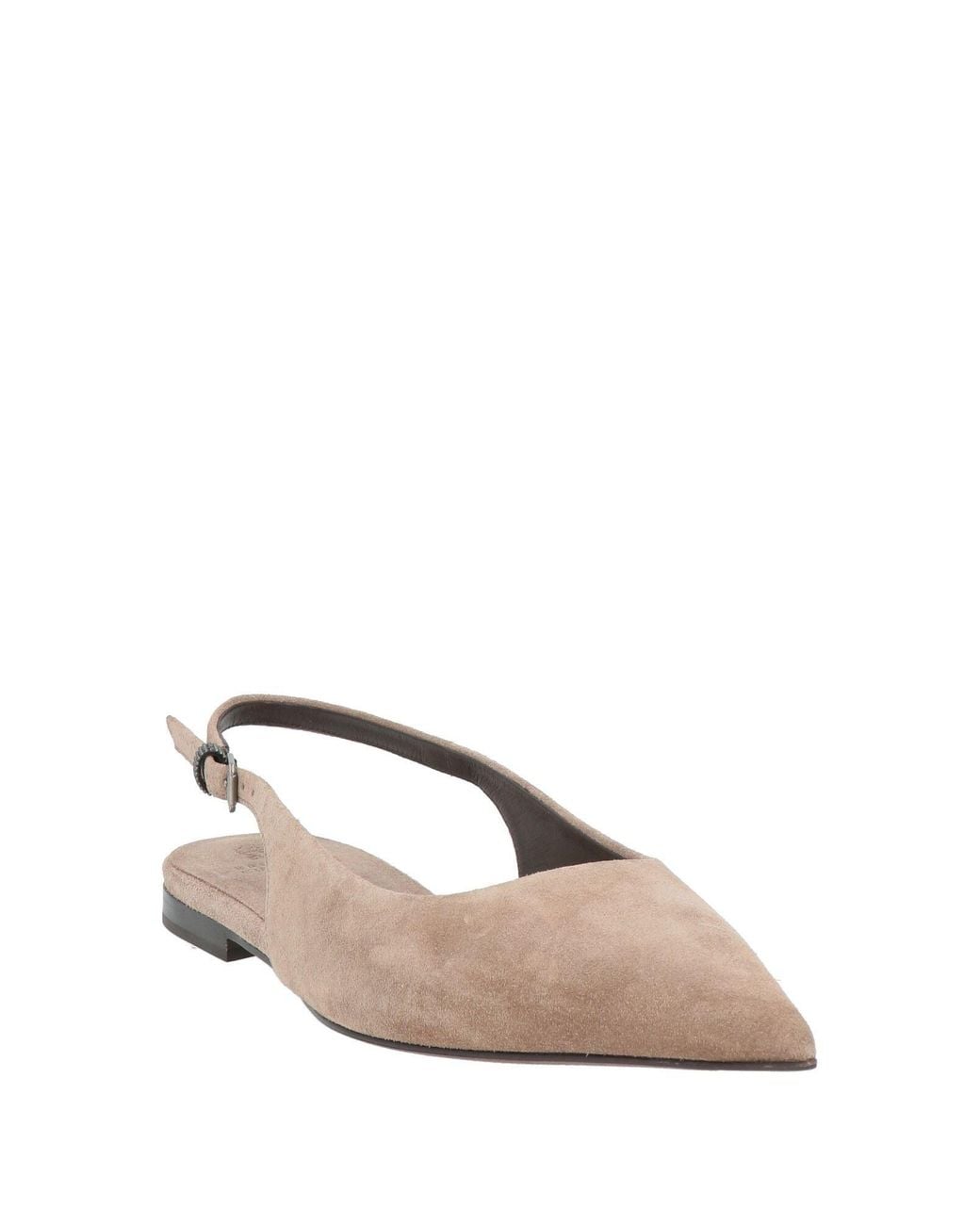 Brunello Cucinelli White Taupe Ballet Flats Leather