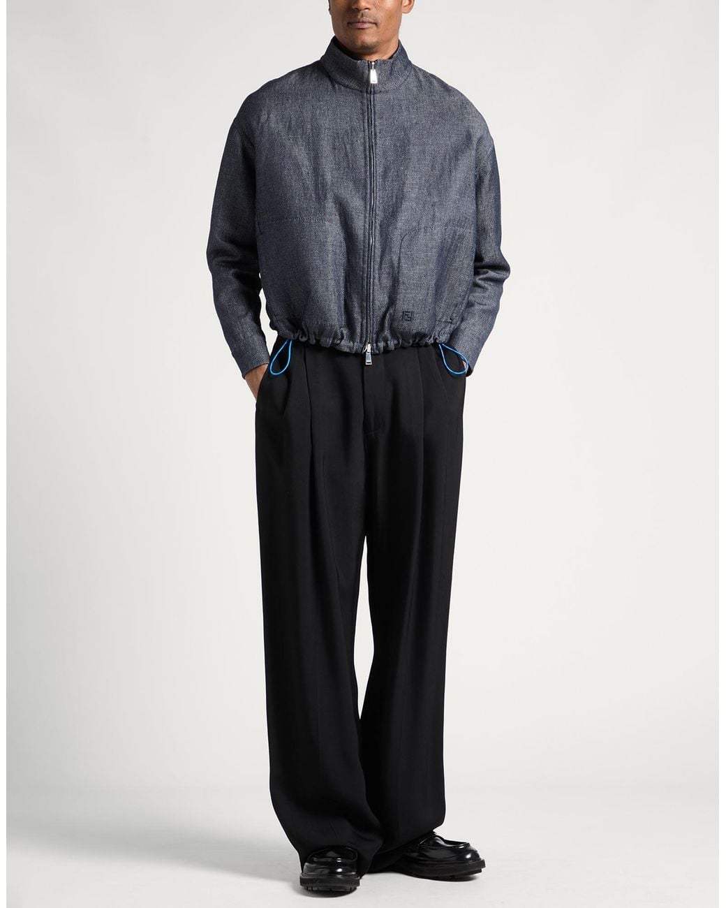 Fendi Gray Jacket Linen, Cotton, Silk for men