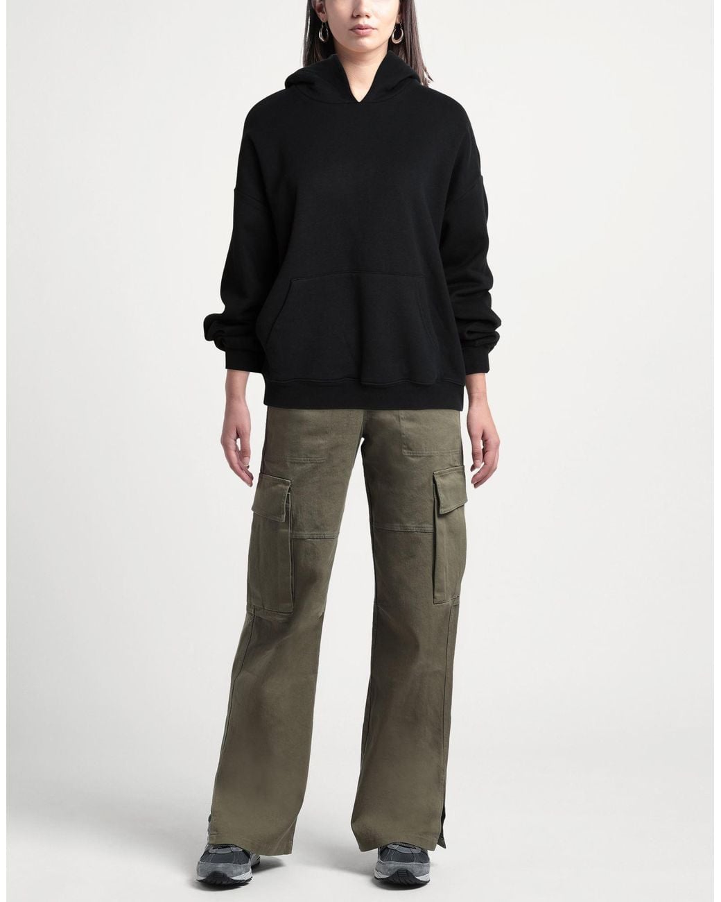 Skims Black Sweatshirt Cotton, Polyester