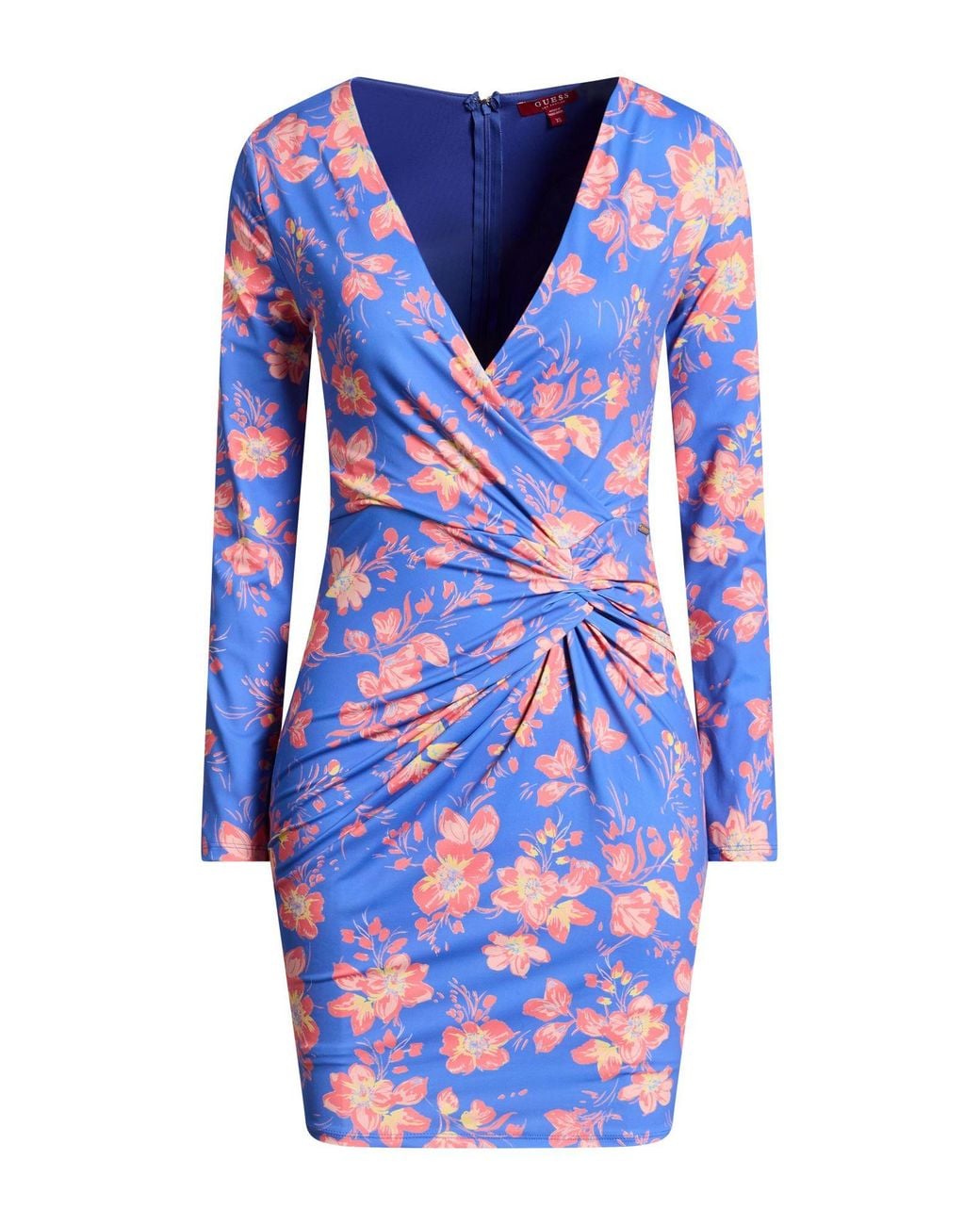 Guess Blue Mini Dress Polyester, Elastane