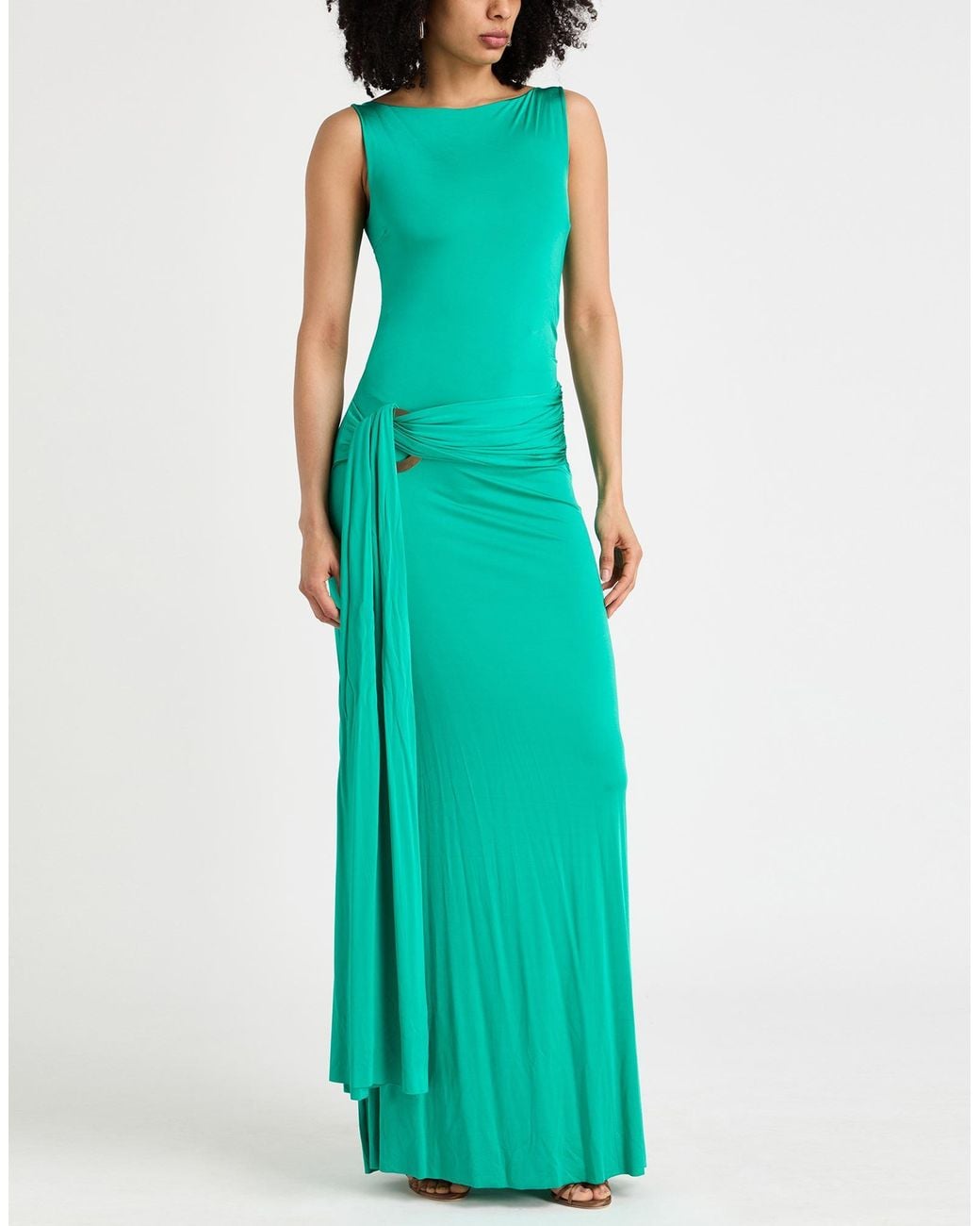 La Petite Robe Di Chiara Boni Green Maxi Dress Viscose, Elastane