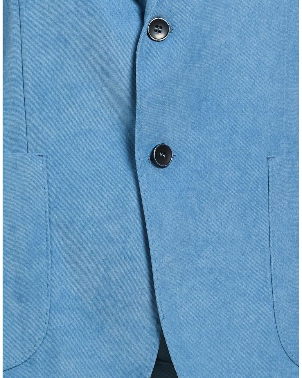 OVER/D Blue Azure Blazer Polyester, Elastane for men