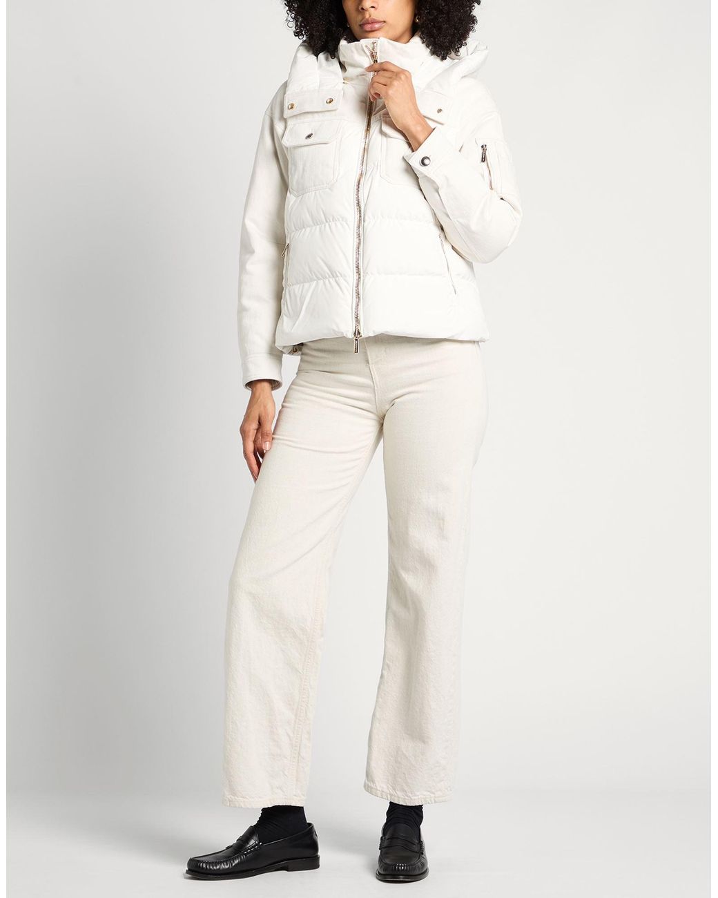 Moorer White Puffer Cotton, Polyamide