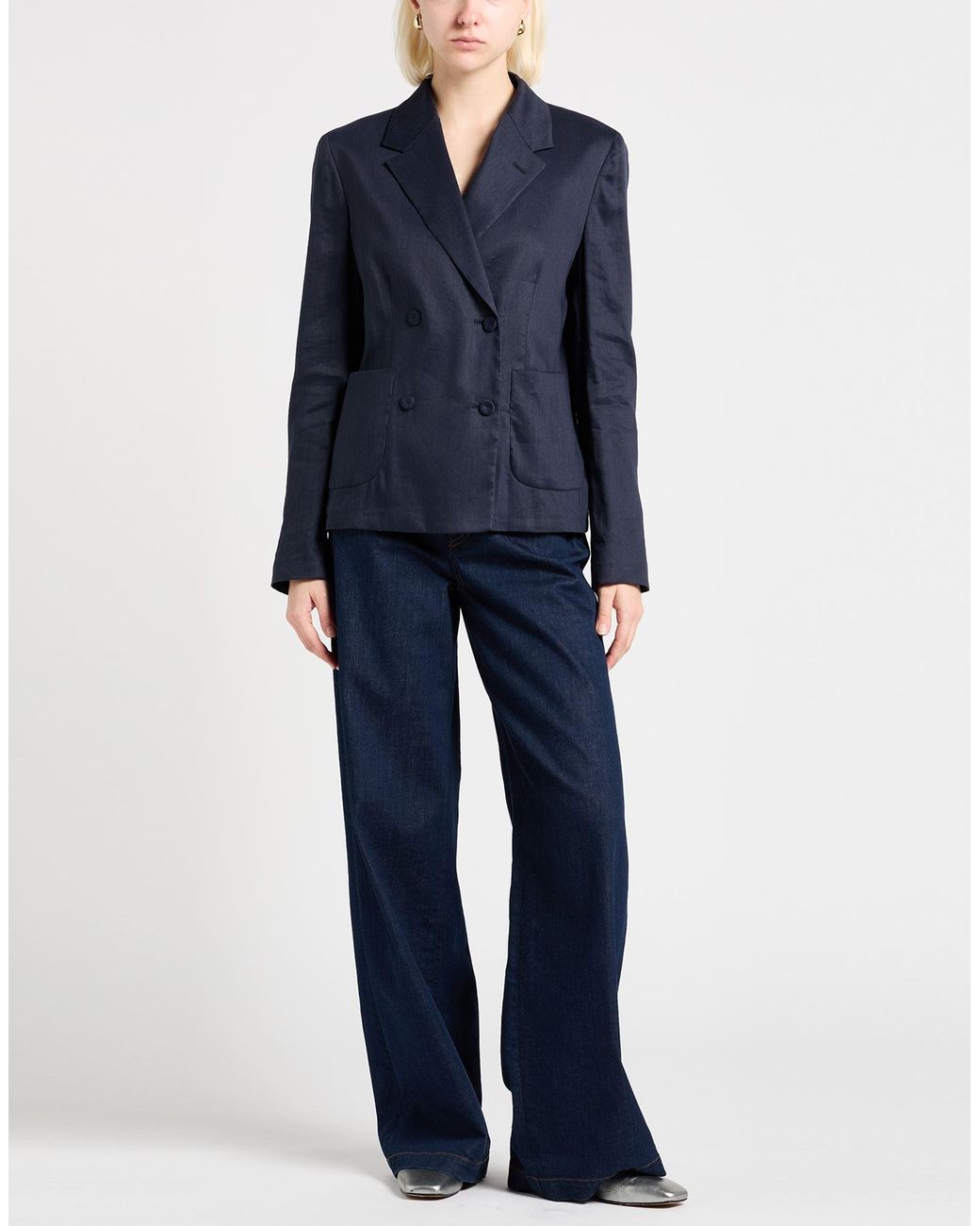 Lardini Blue Blazer Linen, Viscose, Elastane