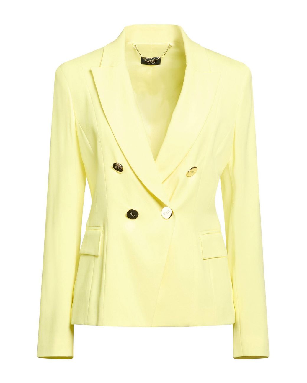 Liu Jo Yellow Blazer Viscose, Polyester, Elastane