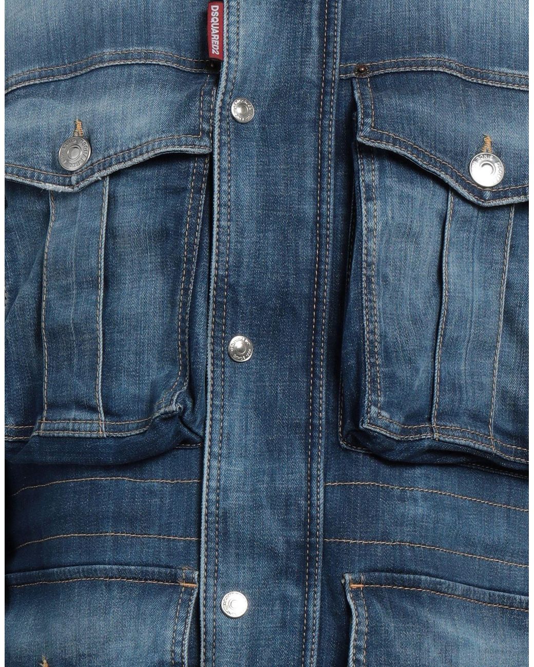 DSquared² Blue Denim Outerwear Cotton, Elastane, Polyamide