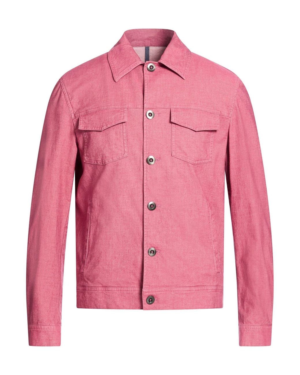 Montedoro Pink Antique Rose Denim Outerwear Cotton, Elastane for men