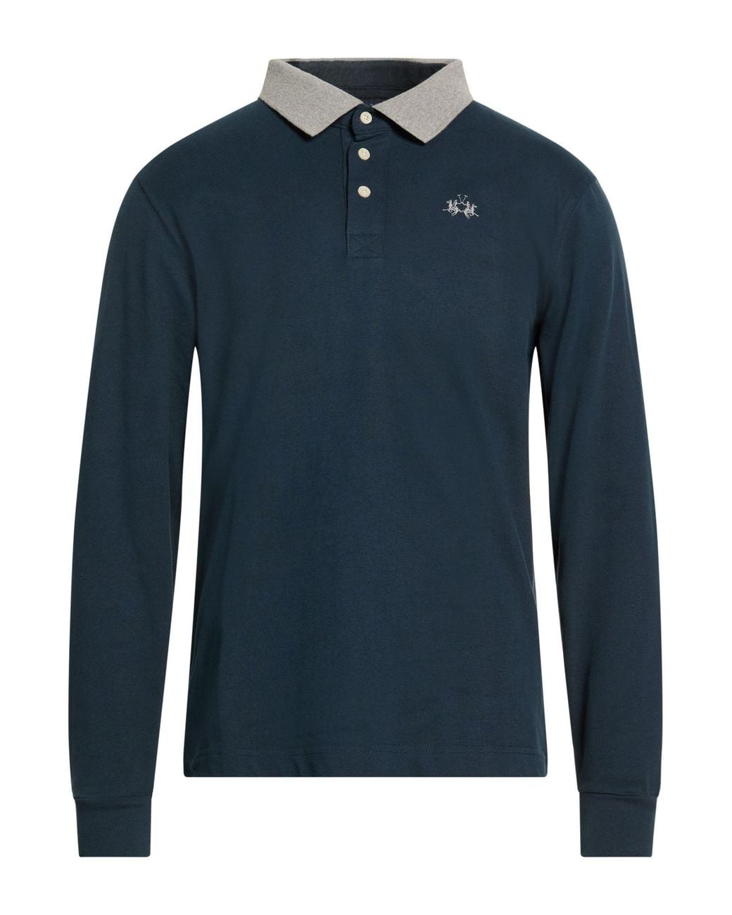 La Martina Blue Polo Shirt Cotton for men