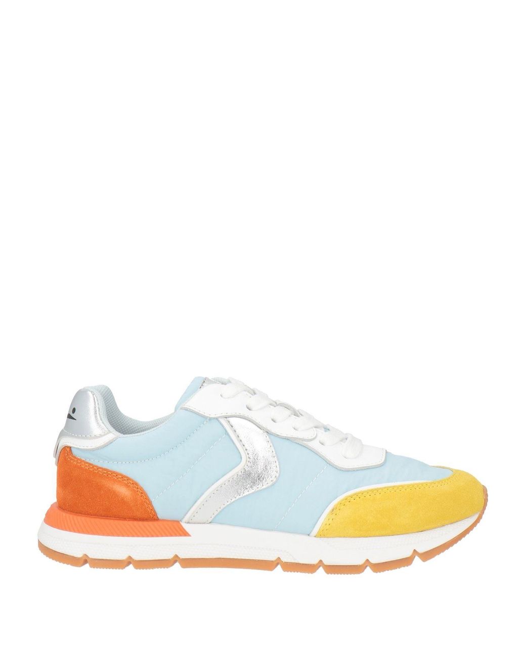 Voile Blanche Blue Sneakers Leather, Textile Fibers