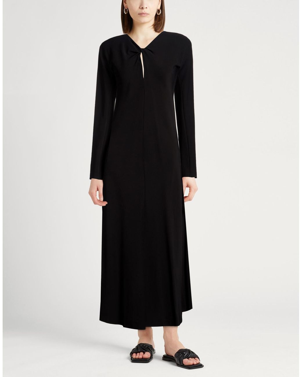 Forte_forte Black Maxi Dress Viscose, Elastane