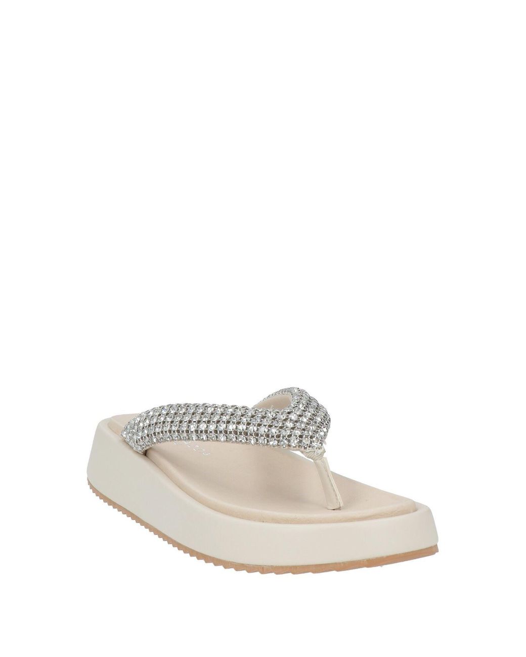 Laura Biagiotti White Thong Sandal Textile Fibers