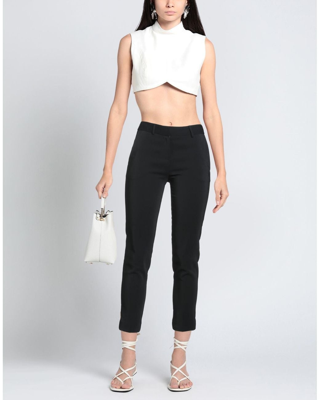 SIMONA CORSELLINI Black Pants Viscose, Elastane