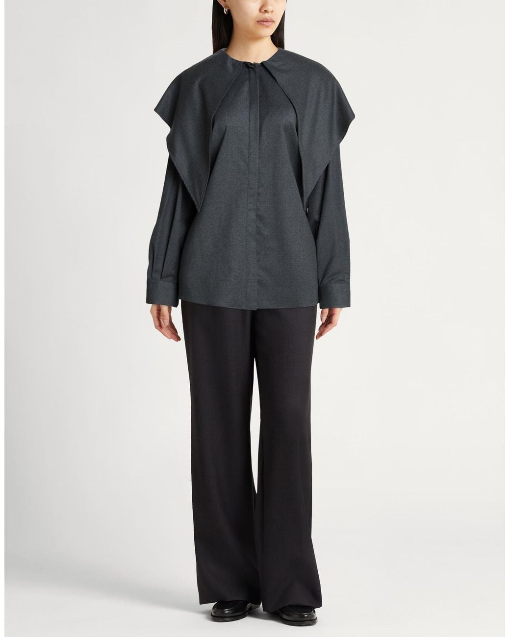 Fabiana Filippi Black Shirt Virgin Wool, Polyamide, Elastane
