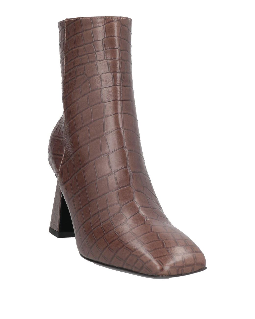 Pollini Brown Dark Ankle Boots Calfskin