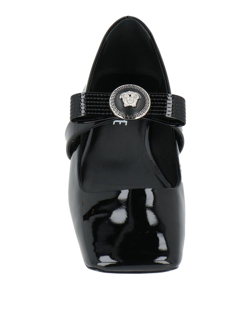 Versace Black Ballet Flats Leather