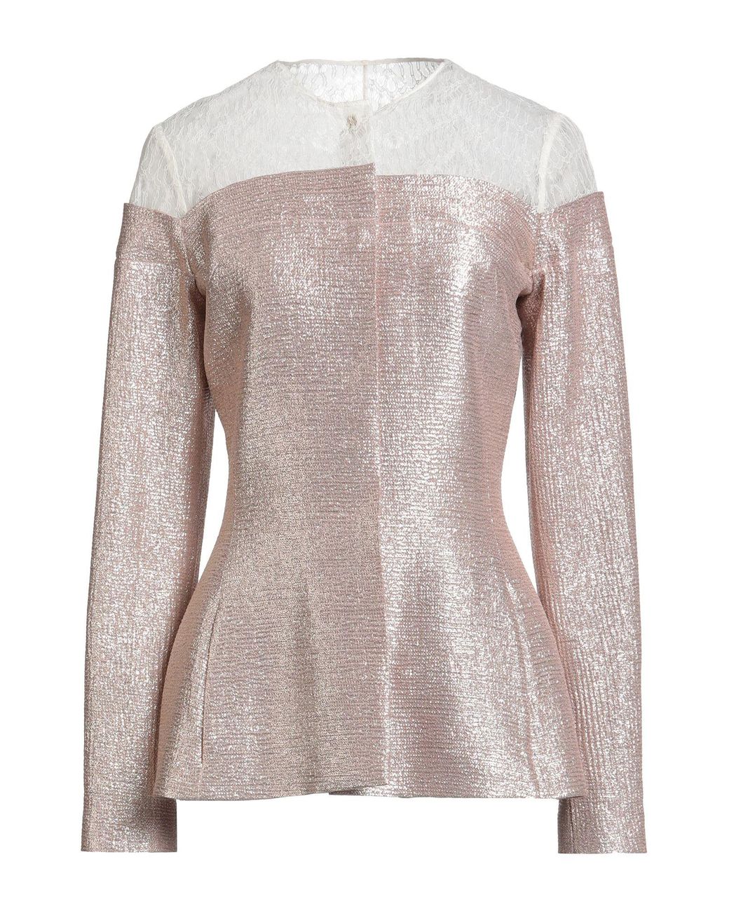 Rochas Pink Blush Jacket Linen, Elastane