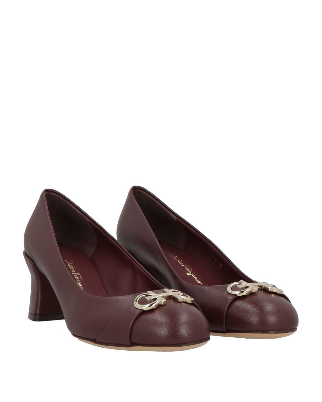 Ferragamo Purple Otilia 55 Burgundy Pumps Lambskin