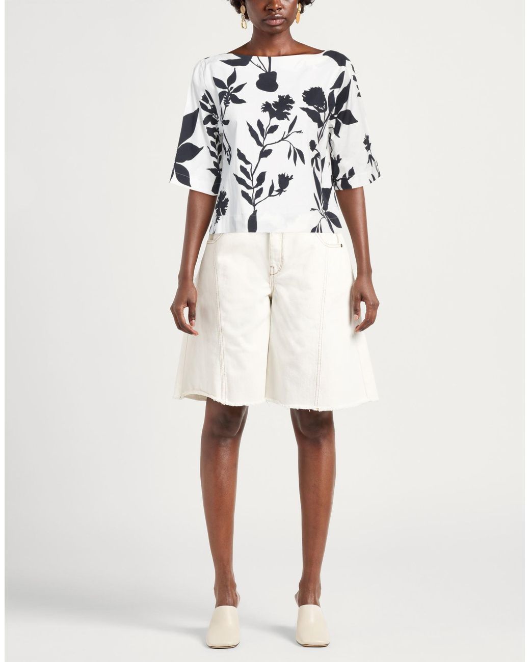 Alpha Studio White Top Cotton, Elastane