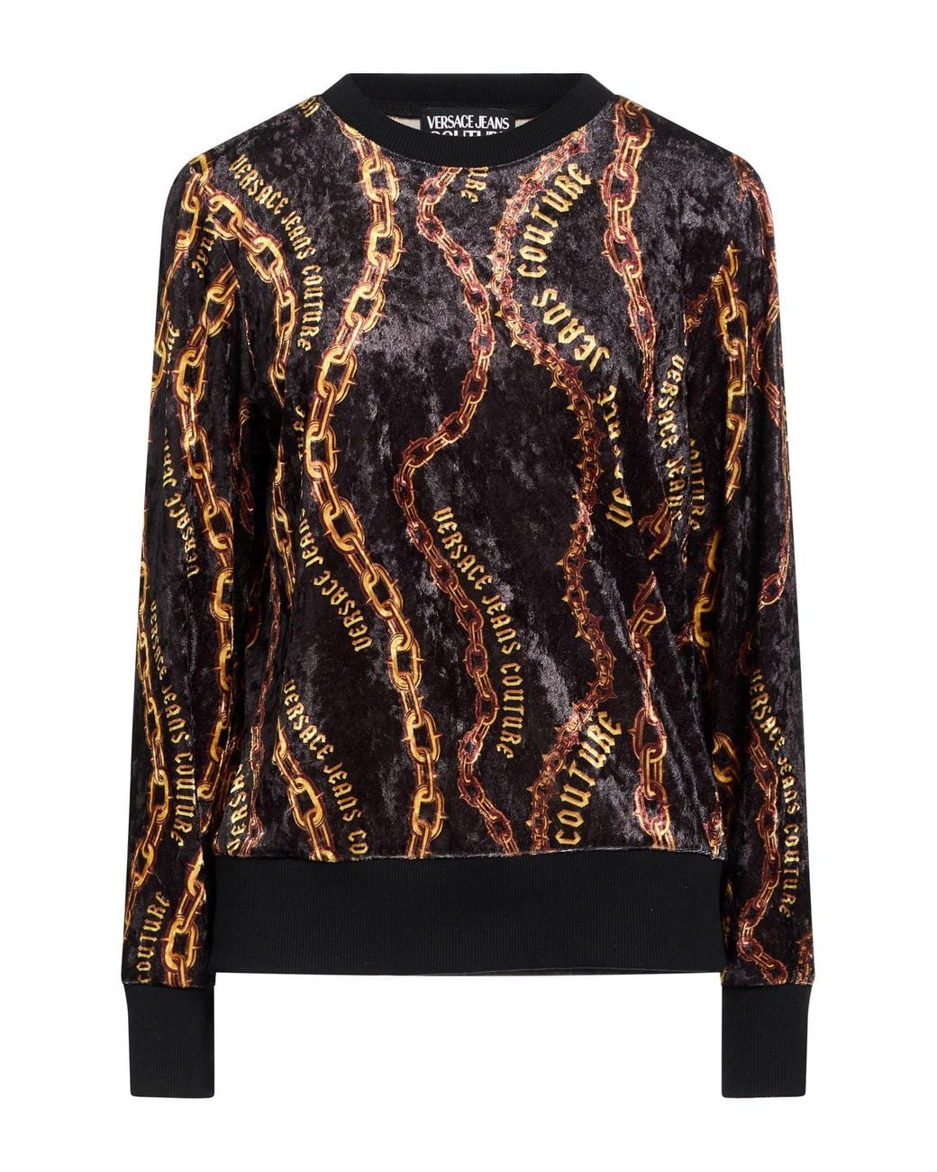 Versace Jeans Couture Black Sweatshirt Polyester, Elastane