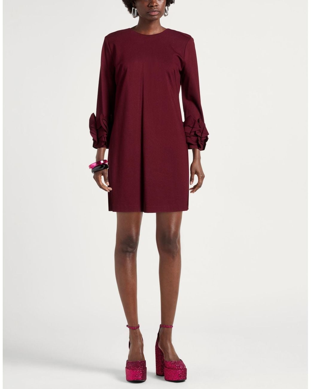 MEIMEIJ Red Mini Dress Viscose, Polyamide, Elastane