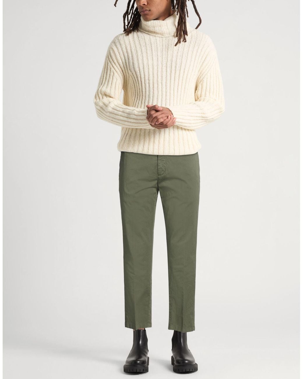 BE ABLE Green Pants Cotton, Elastane for men