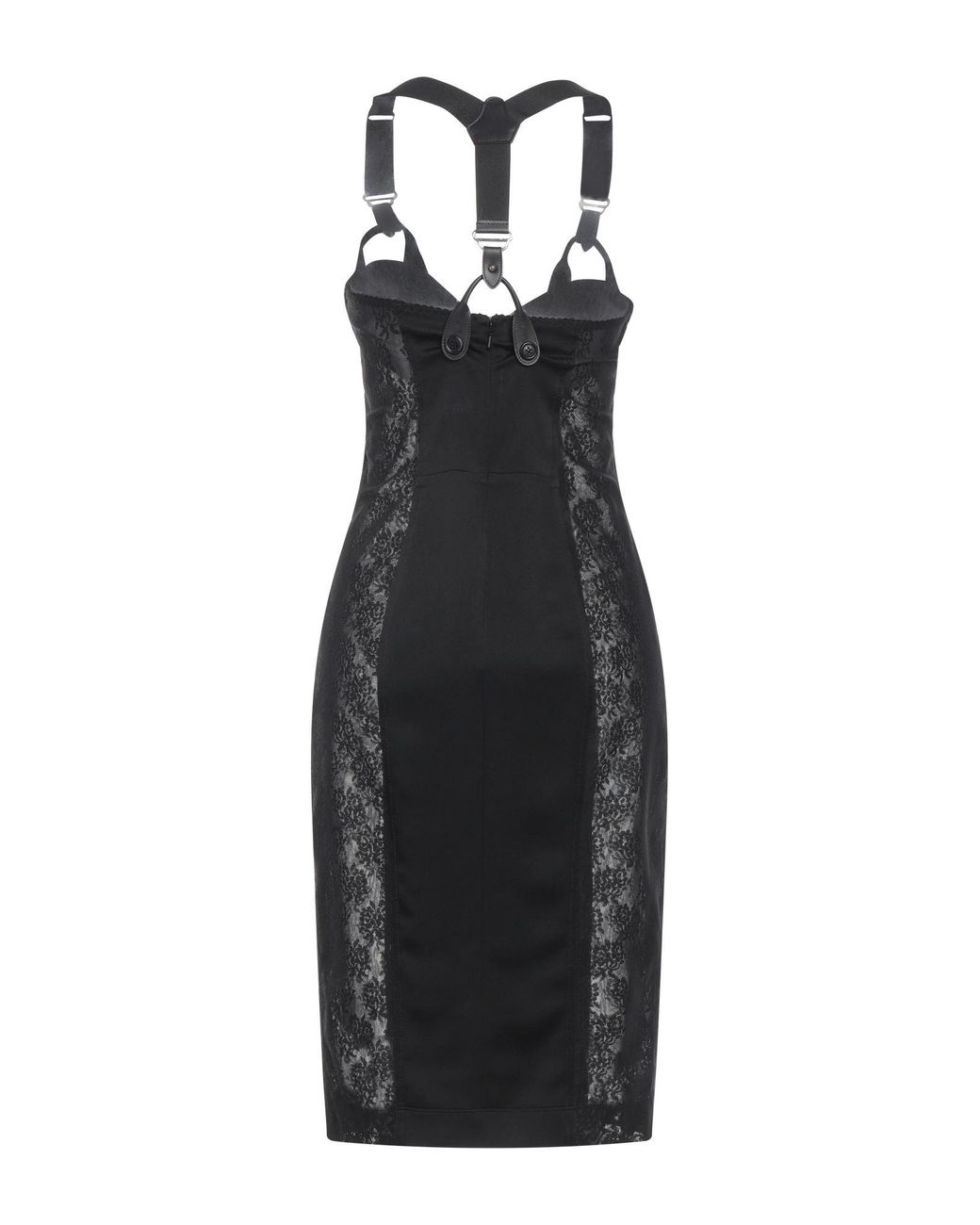 Moschino Black Midi Dress Polyamide, Elastane, Acetate, Viscose