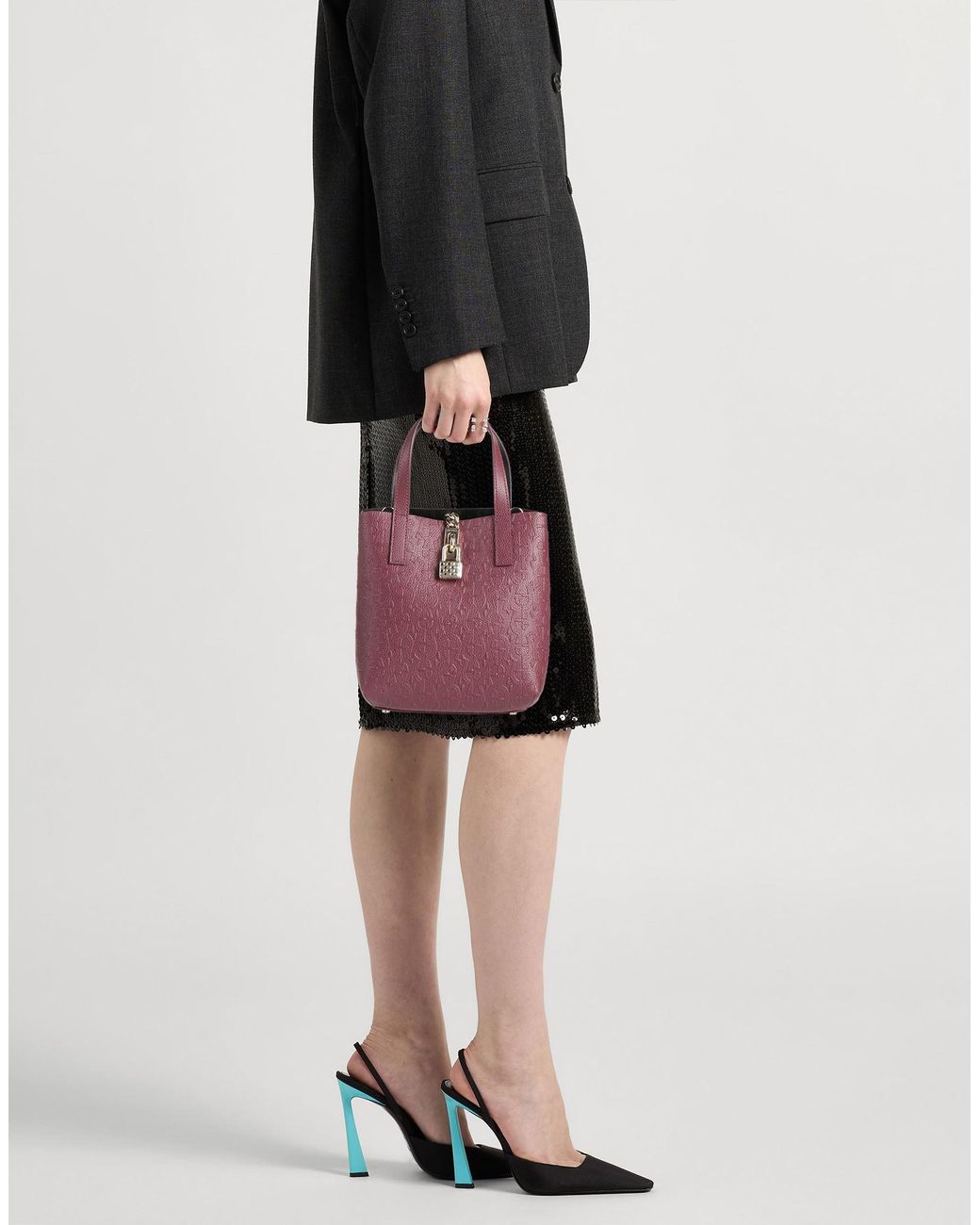 Aigner Purple Handbag Leather