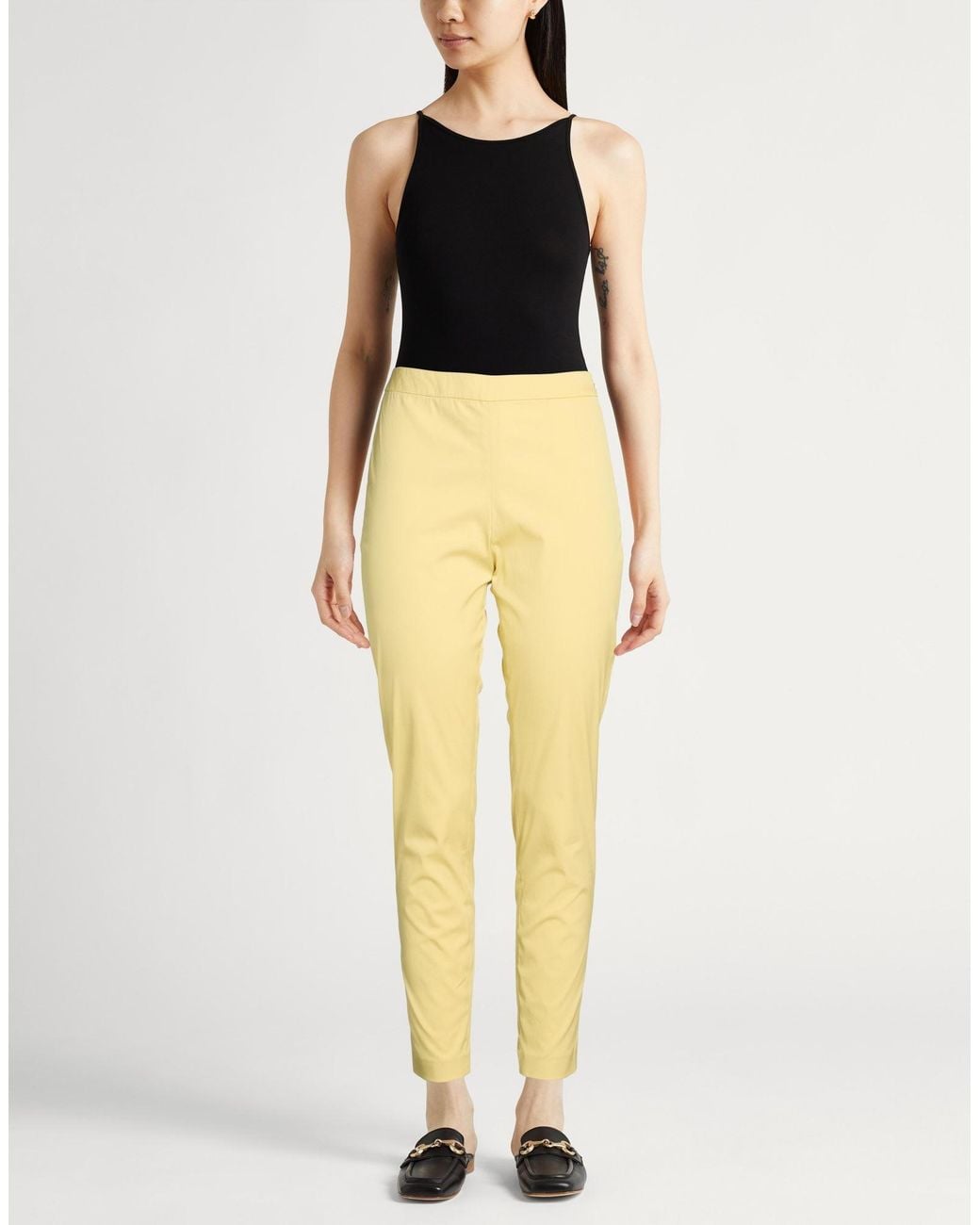 Fabiana Filippi Yellow Pants Cotton, Polyamide, Elastane