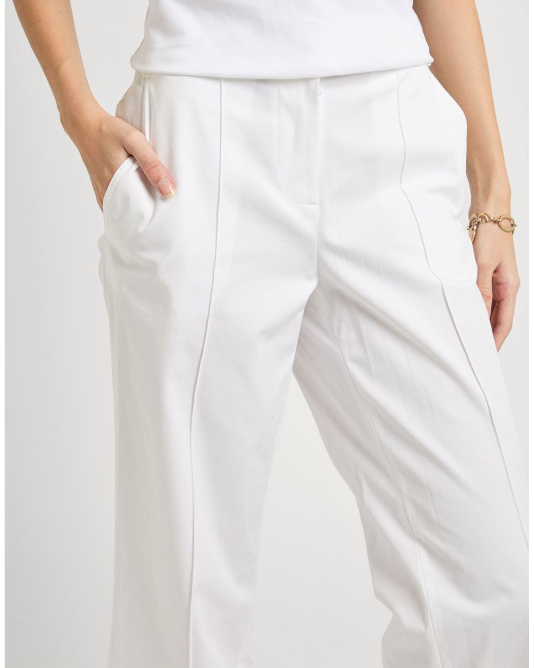 Fedeli White Pants Cotton, Elastane