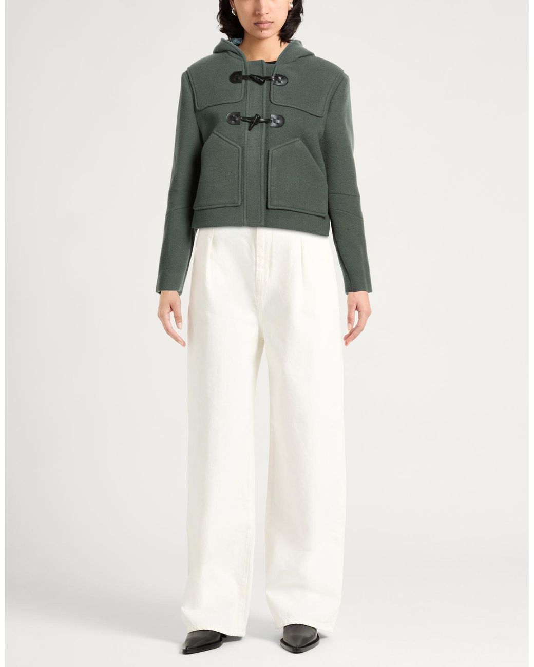 Ba&sh Green Coat Wool, Polyamide