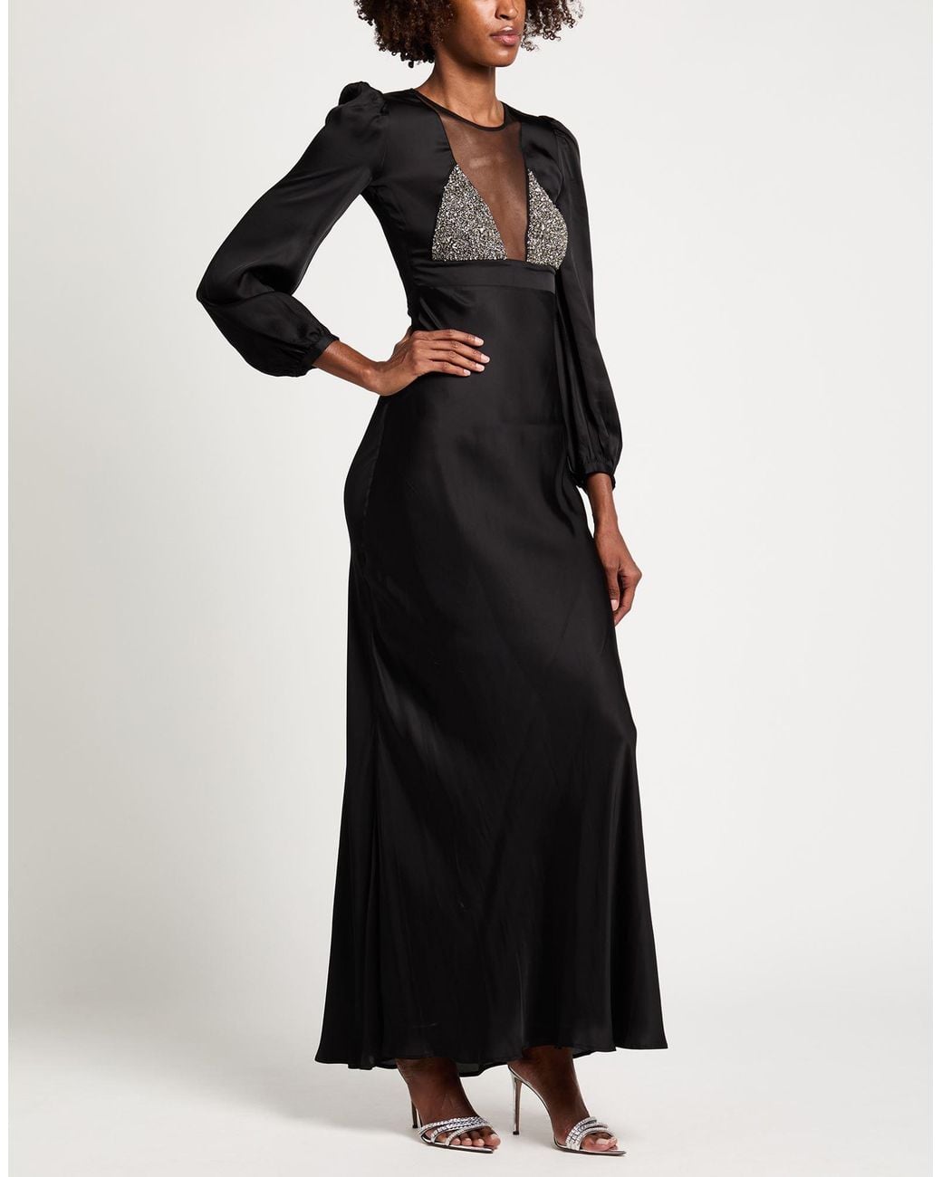 Twinset Black Maxi Dress Viscose