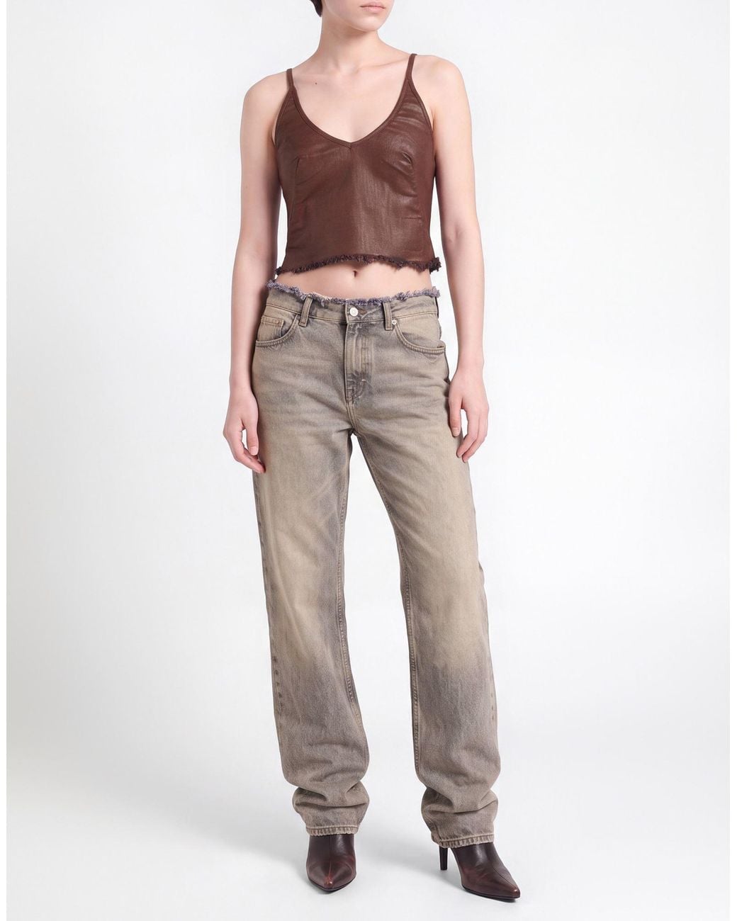 Rick Owens Purple Brick Top Cotton, Elastomultiester, Rubber