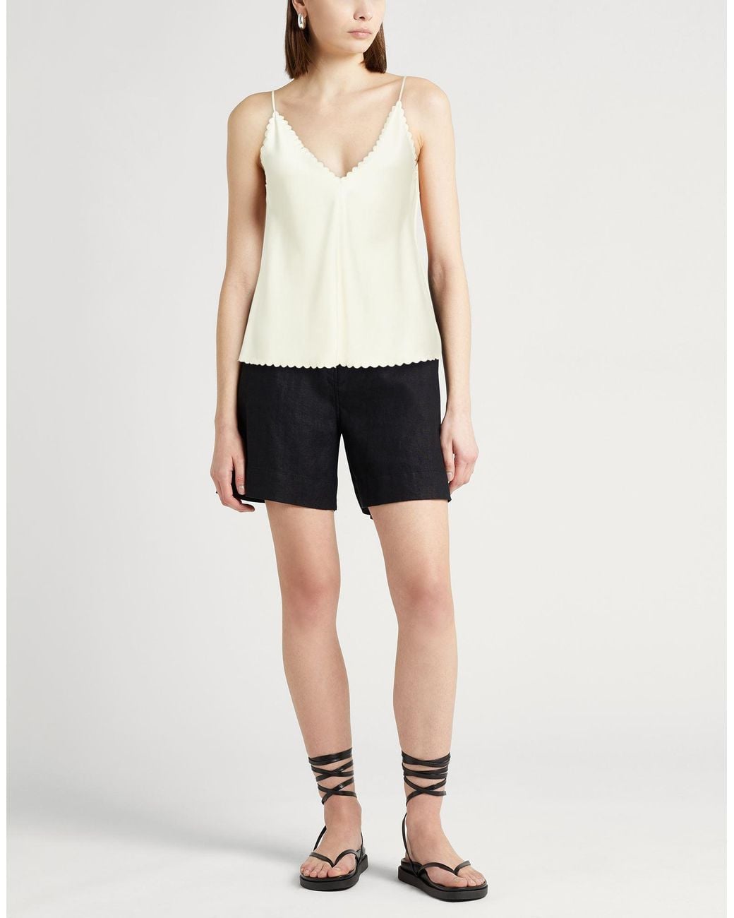 Jil Sander White Ivory Top Acetate, Viscose