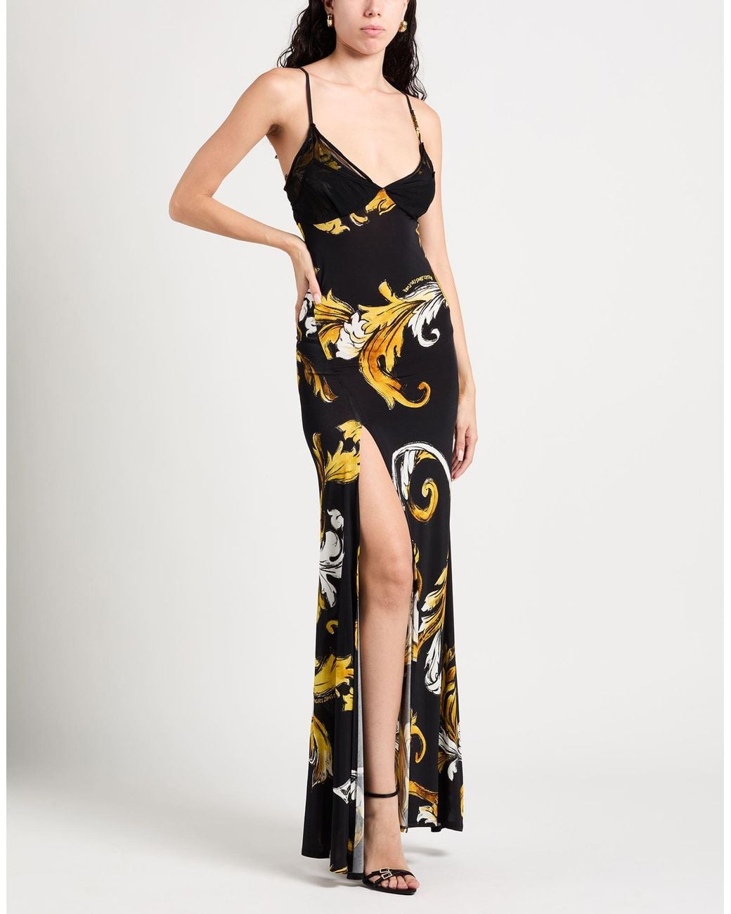 Versace Jeans Couture White Maxi Dress Viscose, Elastane, Polyamide